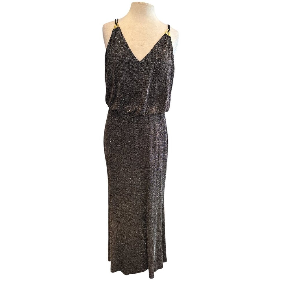 Calvin Klein Metallic Knit Maxi Dress – Size 14 - Picture 2 of 9